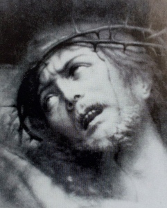 Image of Jesus crucified which hung in Bl. Mother Teresa's room. It was one of her last sights before dying.