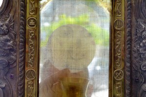 Jesus our Great High Priest offering Himself in The Eucharist, viewed through the miraculous Veil of Manoppello in Italy. Photo: Paul Badde
