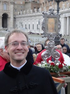 Rev. Daren J. Zehnie in Roman Pilgrimage of Holy Face photo: Edward Pentin