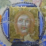 detail of Face of Jesus on the Holy Veil from the precious manuscript "Liber Regulae Sancti Spiritus in Saxia"